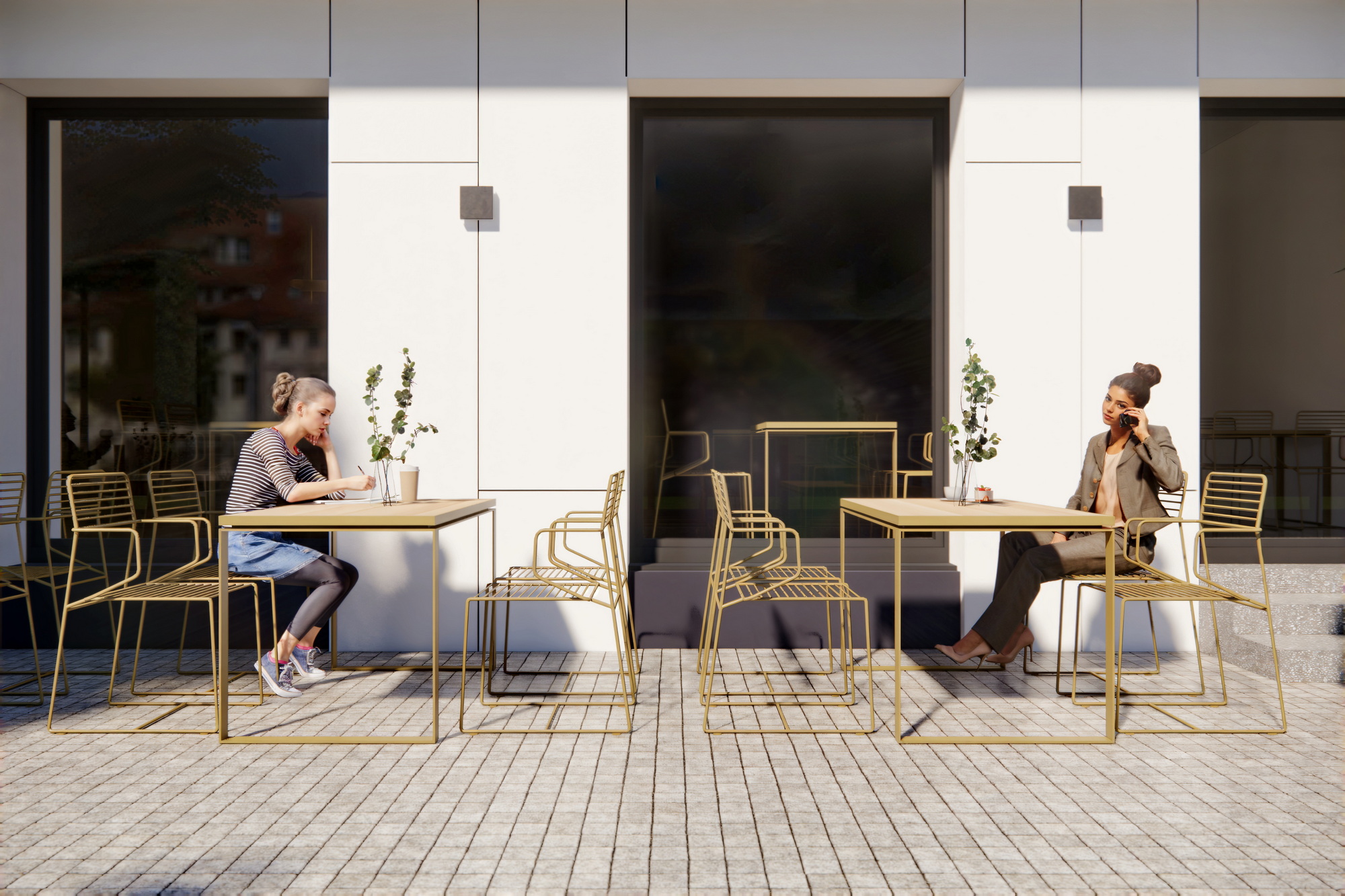 Уличные столы и стулья для террас кафе. Современная уличная мебель и элементы городского благоустройства от белорусского производителя.