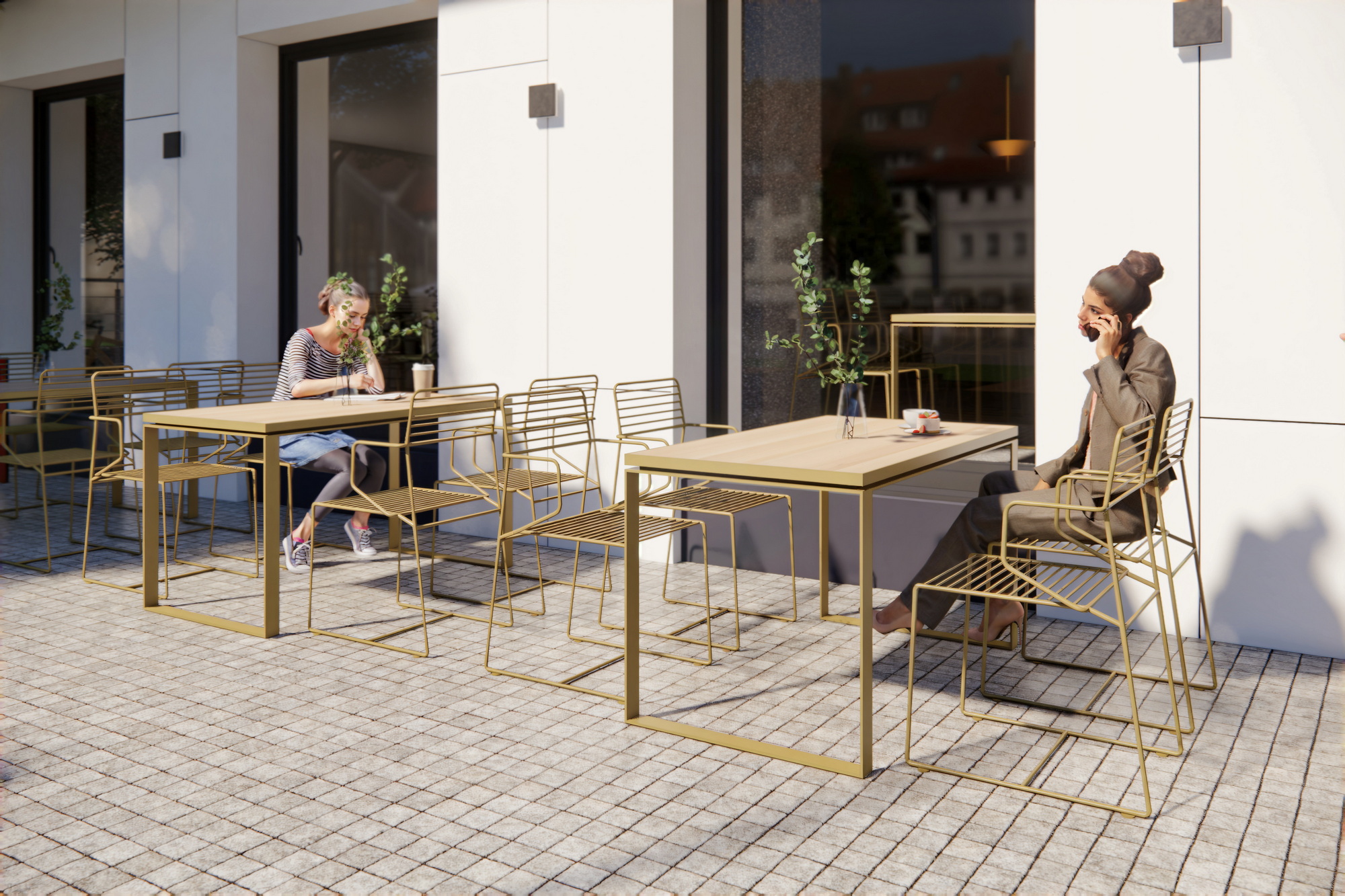 Уличные столы и стулья для террас кафе. Современная уличная мебель и элементы городского благоустройства от белорусского производителя.