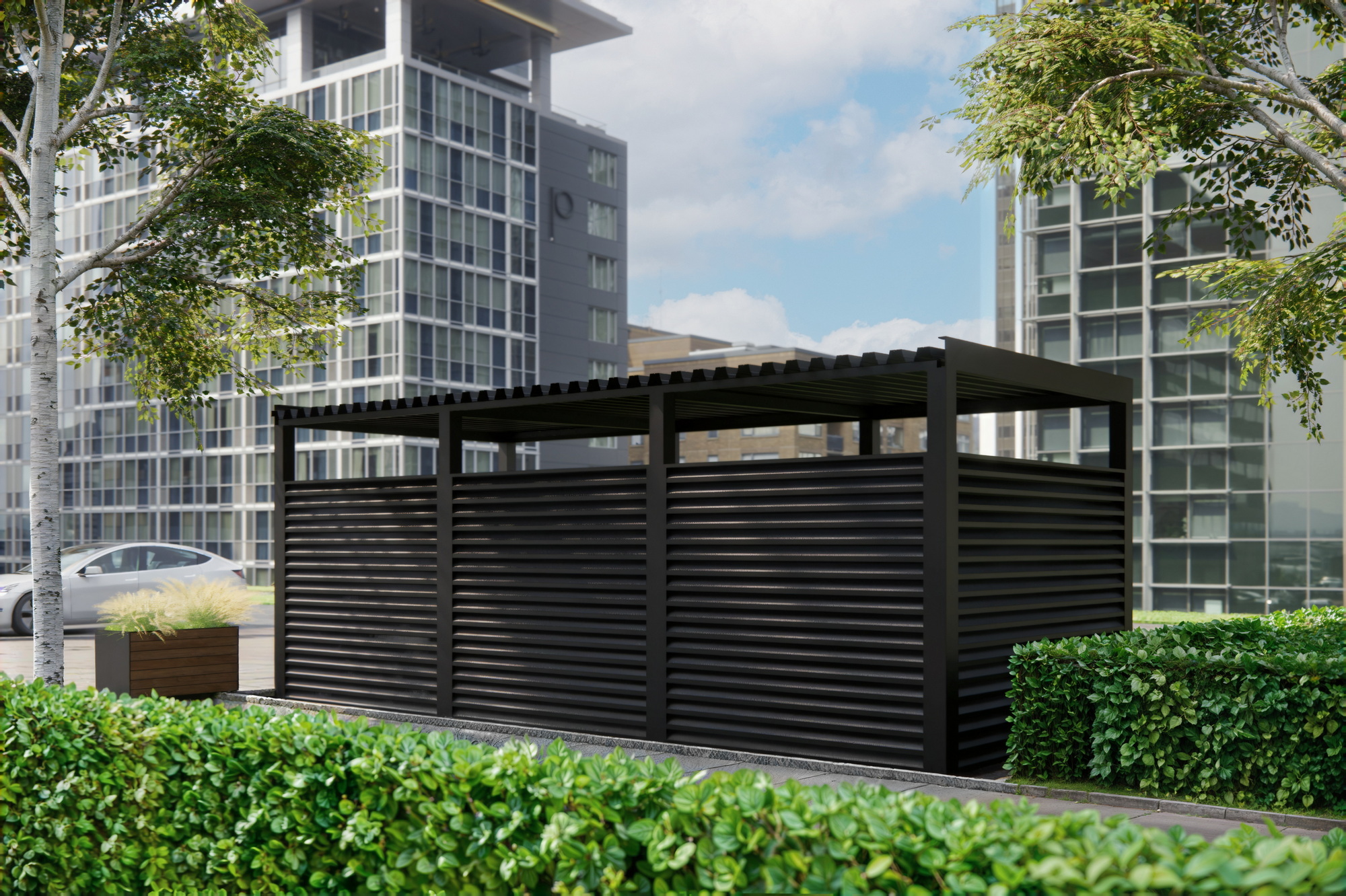 Современная уличная городская мебель навес для мусора ТБО контейнеров