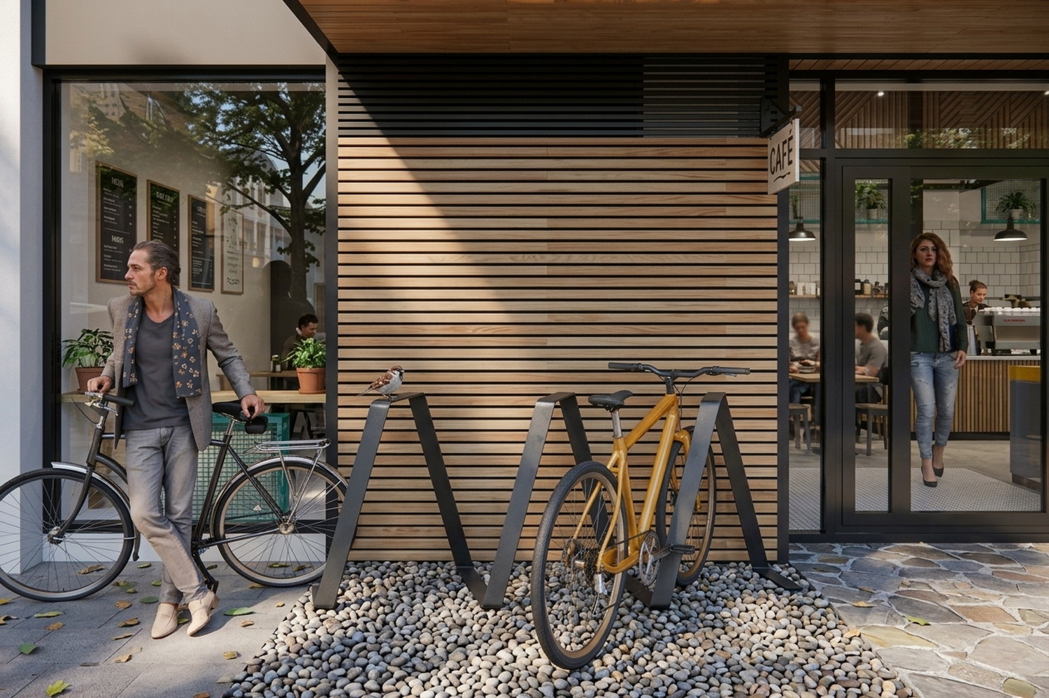 Современный уличный городской велодержатель велопарковка
